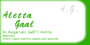 aletta gaal business card